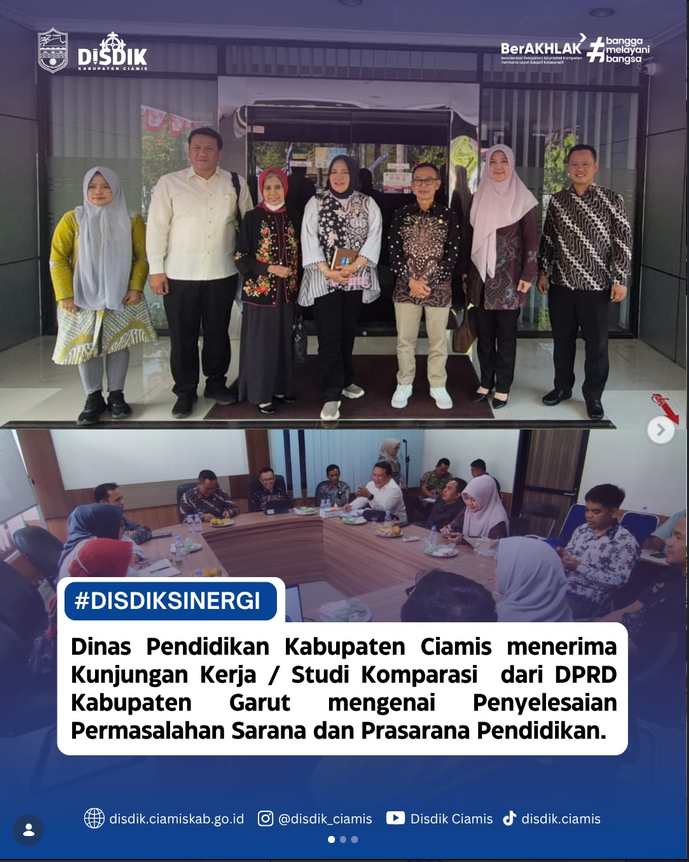Dinas Pendidikan Kabupaten Ciamis Terima Kunjungan Kerja DPRD Kabupaten Garut Bahas Penguatan Sarana dan Prasarana Pendidikan Dinas Pendidikan Kabupaten Ciamis Terima Kunjungan Kerja DPRD Kabupaten Garut Bahas Penguatan Sarana dan Prasarana Pendidikan