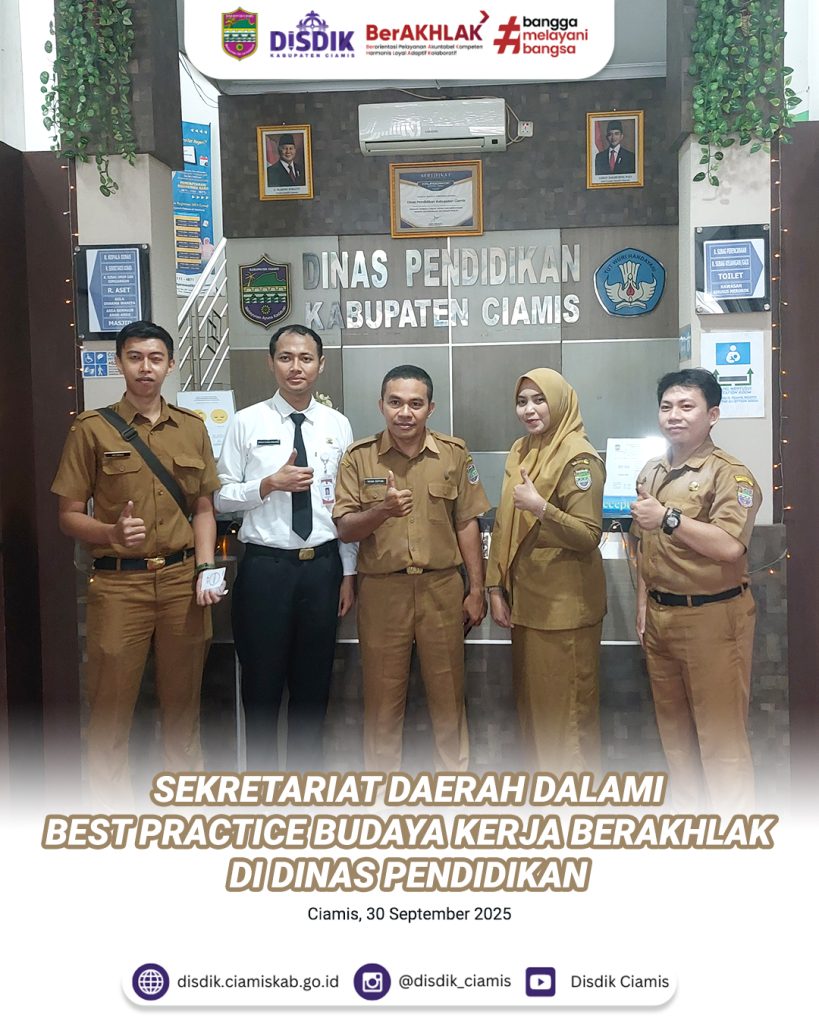 SETDA Ciamis Dalami Best Practice Budaya Kerja BerAKHLAK di DISDIK